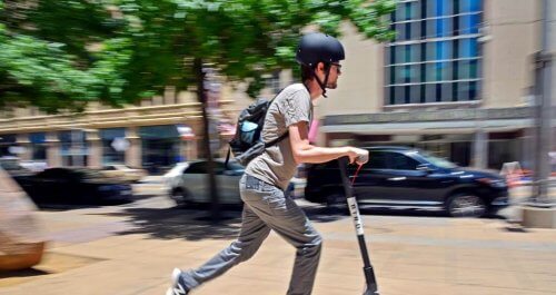 Man on bird scooter - bird electric scooter injury accidents 