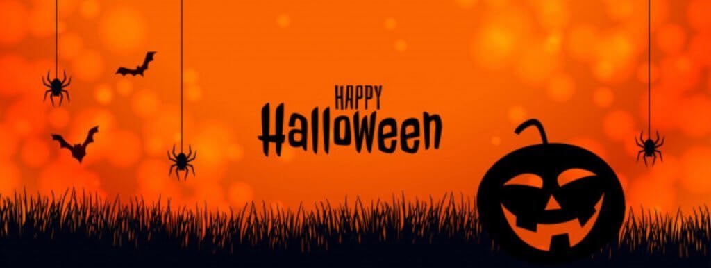 Happy Halloween banner - jack-o-lantern