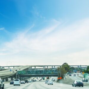 Traffic on a highway.