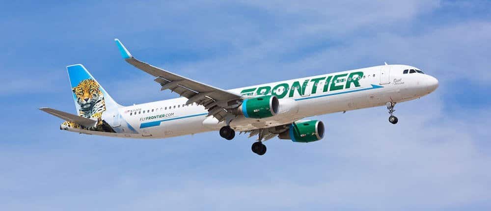 Frontier plane in the air
