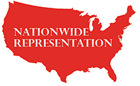 Nationwide Representation | Red image of the USA