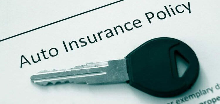 Auto insurance policy below a key