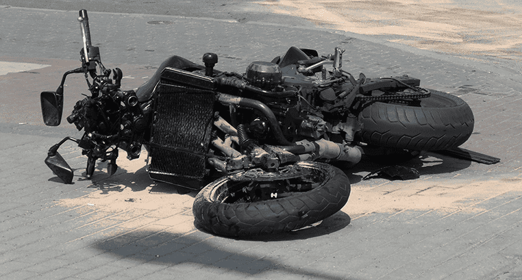 Motorcycle on the ground - Tracy motorcycle accident lawyer