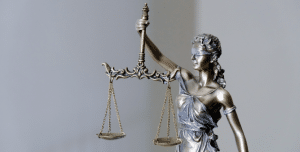 Metal scales of justice
