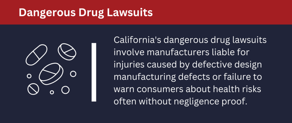 Dangerous drug lawsuits involve the manufacturers and their failure to warn customers of health risks.