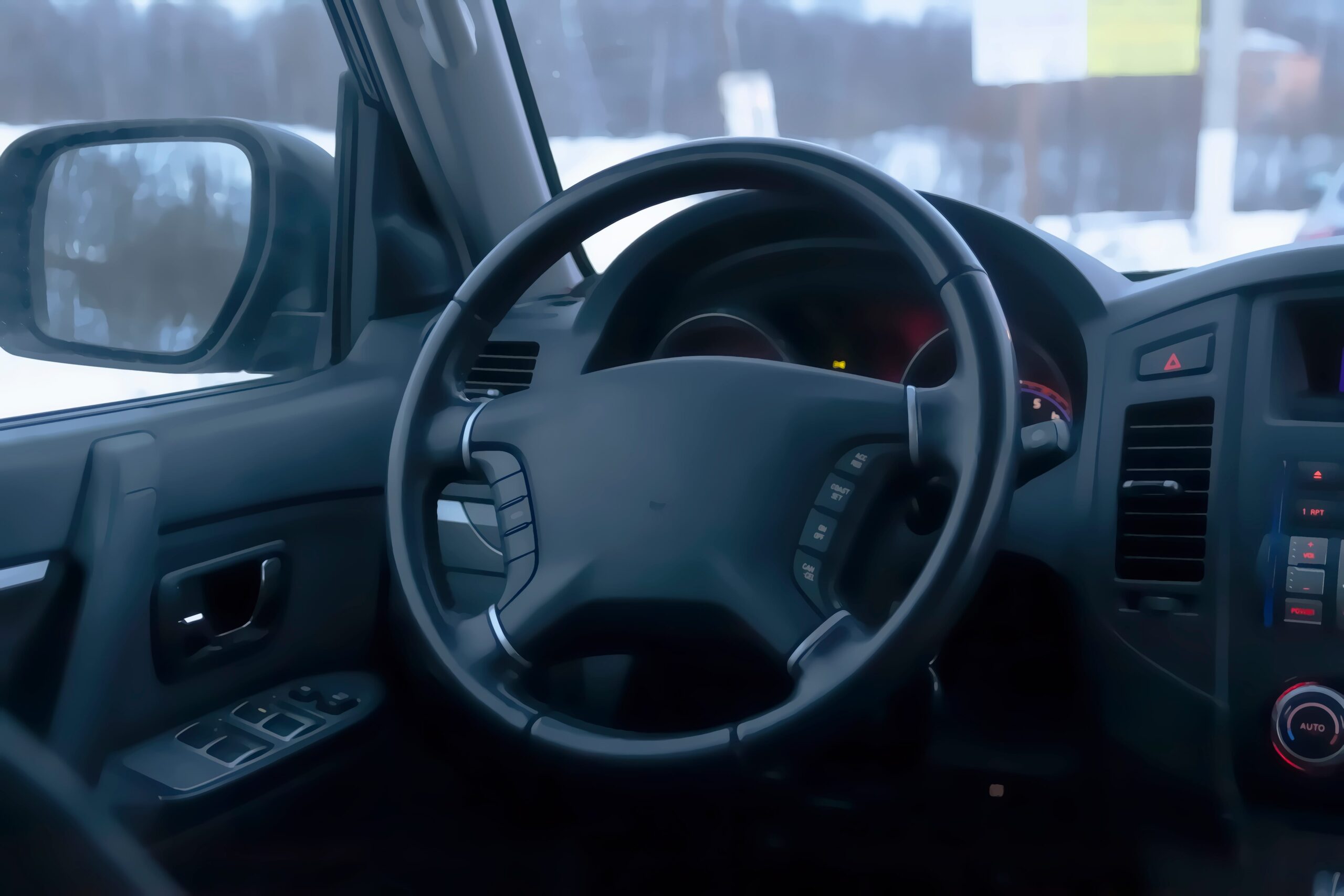 The interior of a self-driving car.