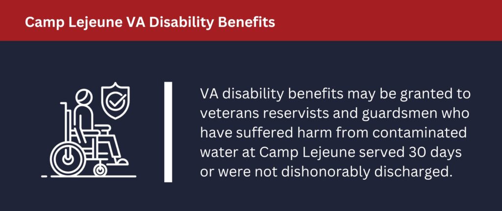 Camp Lejeune VA disability benefits may be granted too veterans harmed by the water at the military base.