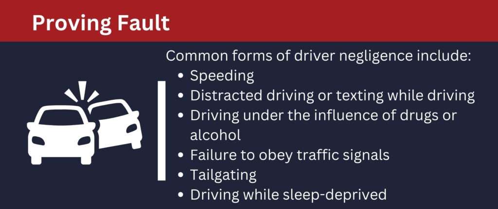Common forms of negligence includes speeding, distracted driving and more