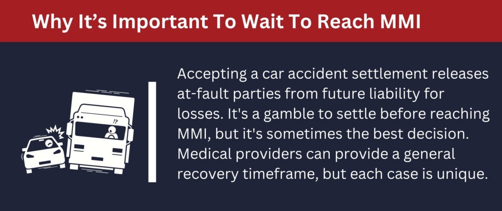 Be careful and wait to reach an MMI.