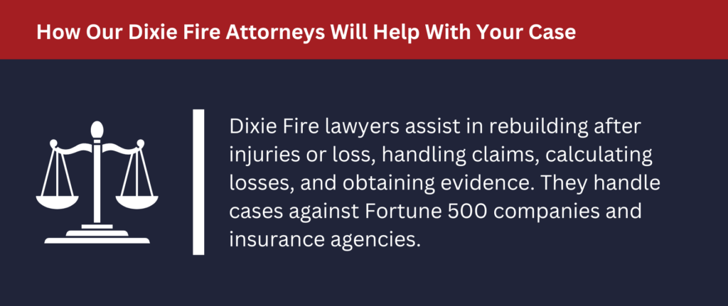 How Our Dixie Fire Attorneys Will Help with Your Case: Dixie Fire lawyers assist in rebuilding after injuries or loss.