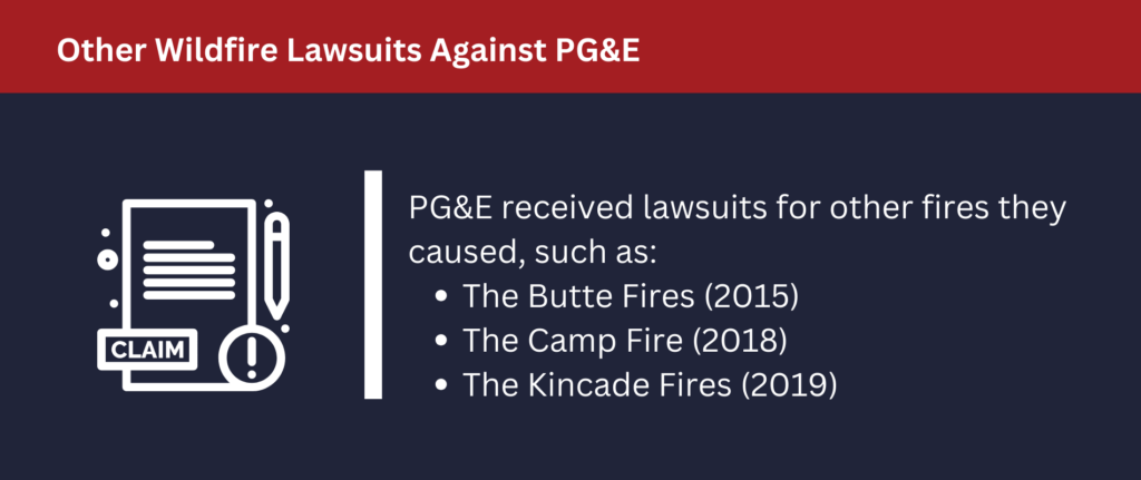 Other Wildfire Lawsuits Against PG&E