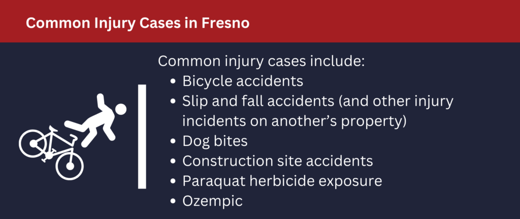 There are many types of injury cases in Fresno.