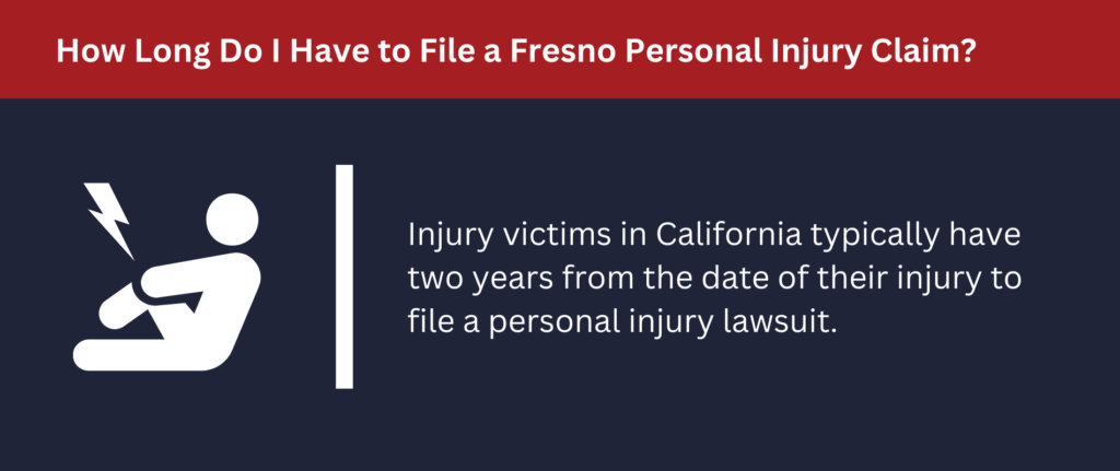 California injury victims usually have two years from the injury date to file a lawsuit.