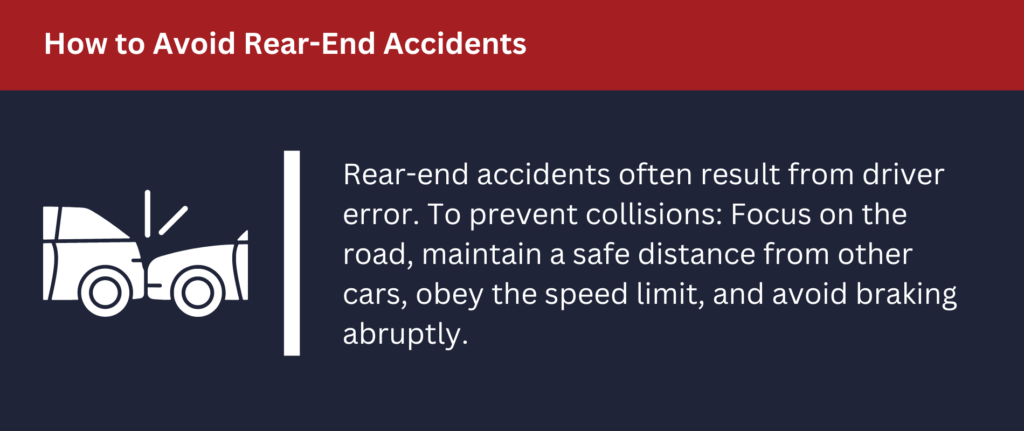 Rear-end accidents often result from driver error.