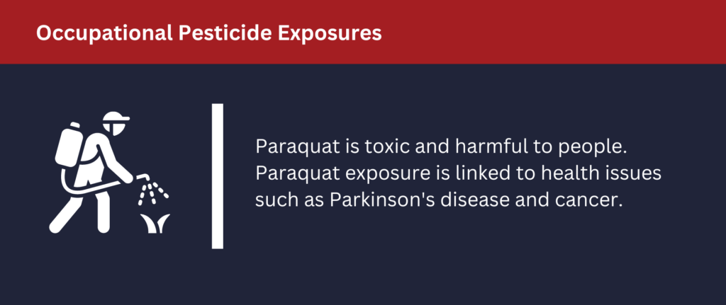 Paraquat is toxic and harmful to people.