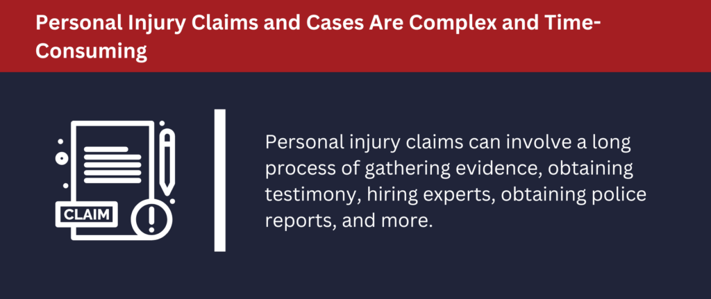 Personal injury claims can involve a long process.