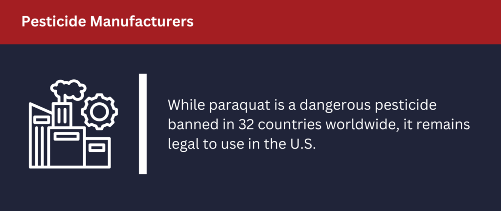 Paraquat remains legal to use in the U.S.