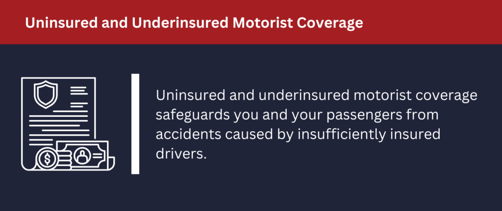 Uninsured and underinsured motorist coverage safeguards you from accidents caused by insufficiently insured drivers.