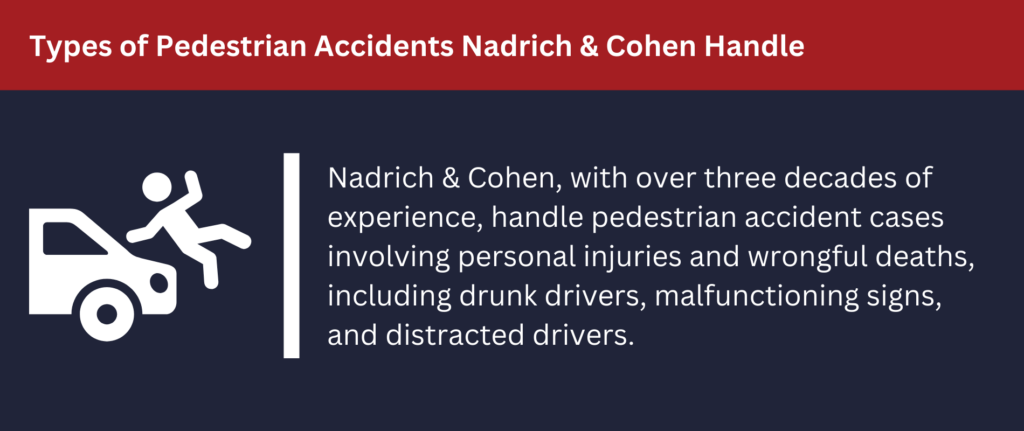 We handle many types of pedestrian accidents.