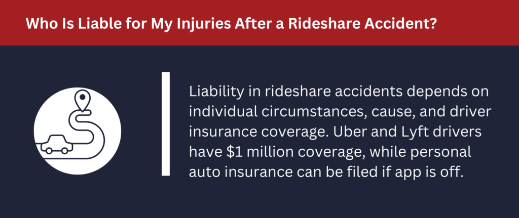 Many parties may be liable after a rideshare accident.