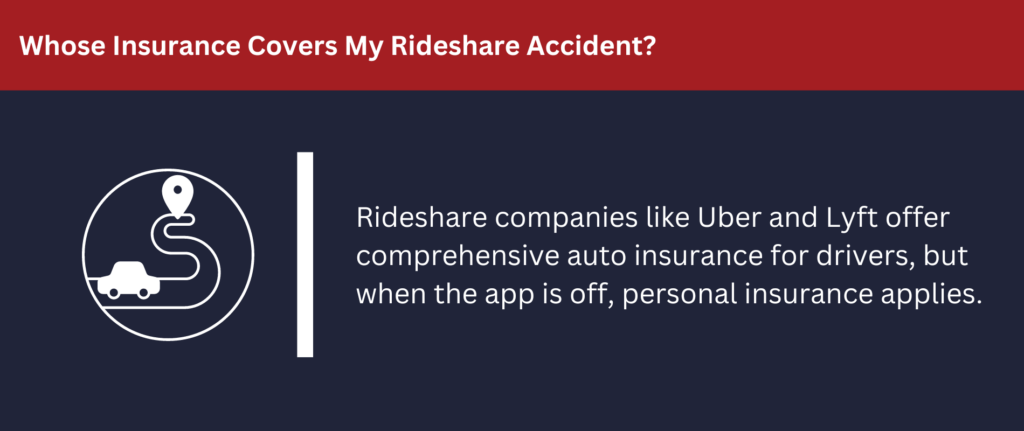 Rideshare insurance or personal insurance may apply.