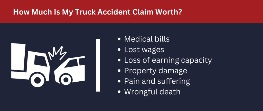 Many factors go into the value of your truck accident claim.