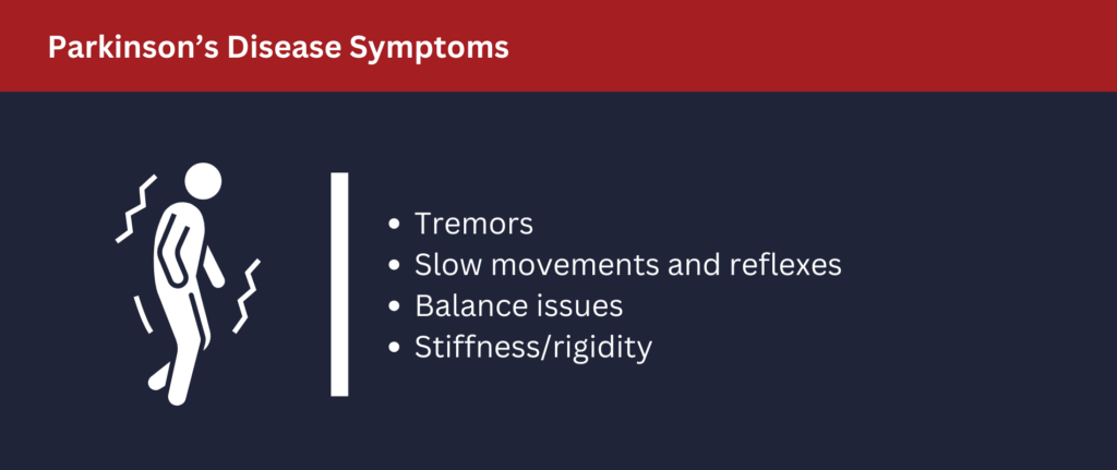 There are many symptoms of Parkinson's disease.