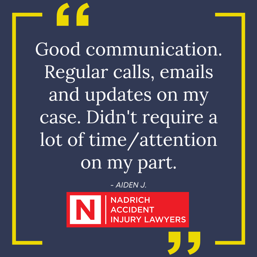 Aiden's review of Nadrich Accident Injury Lawyers.