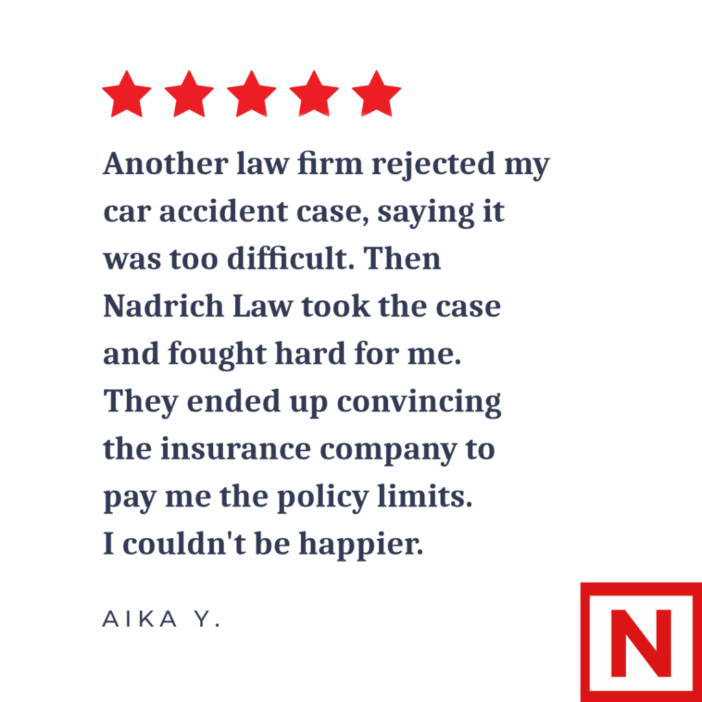 Aika's review of Nadrich Accident Injury Lawyers.